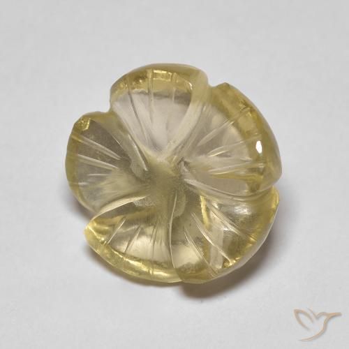 5.46ct Naturale Giallo chiaro Quarzo, Taglio a fiore, Trasparente