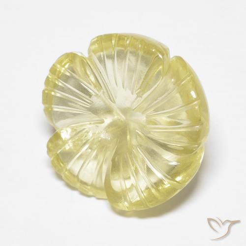 8.94ct Naturale Giallo chiaro Quarzo, Taglio a fiore, Trasparente