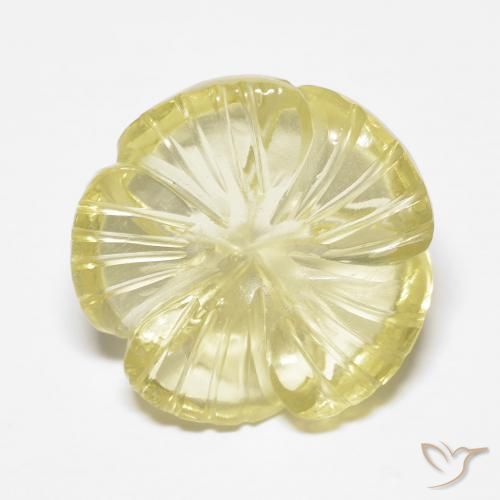 Quarzo Giallo chiaro naturale da 8.94 ct, Taglio a fiore, Trasparente