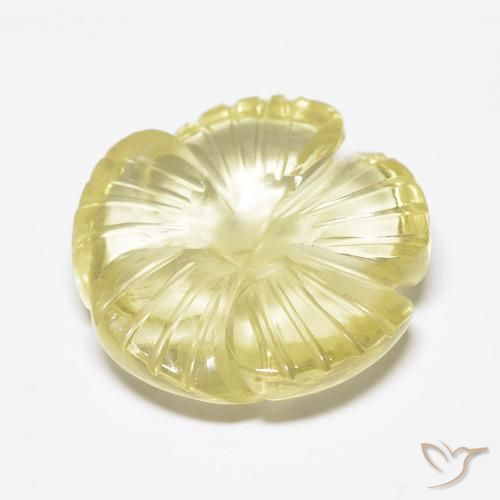 Quarzo Giallo chiaro naturale da 8.94 ct, Taglio a fiore, Trasparente