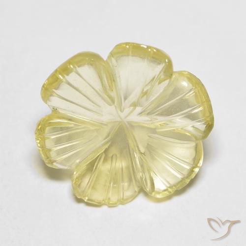 5.82ct Naturale Giallo chiaro Quarzo, Taglio a fiore, Trasparente