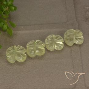 Gemme di Quarzo Giallo chiaro naturale da 3.49 ct, Taglio a fiore, Trasparente