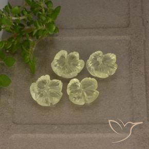 Gemme di Quarzo Giallo chiaro naturale da 4.99 ct, Taglio a fiore, Trasparente