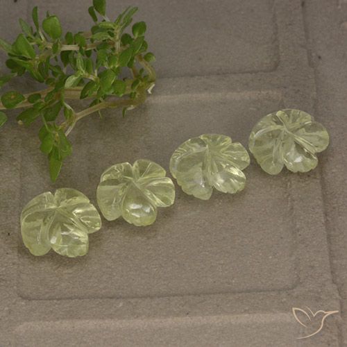 5.10ctw Naturale Giallo chiaro Quarzo, Taglio a fiore, Trasparente