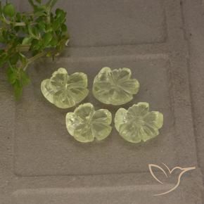 Gemme di Quarzo Giallo chiaro naturale da 5.10 ct, Taglio a fiore, Trasparente