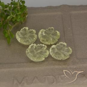 Gemme di Quarzo Giallo chiaro naturale da 5.58 ct, Taglio a fiore, Trasparente