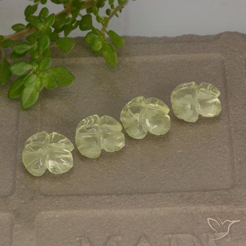 4.39ctw Naturale Giallo chiaro Quarzo, Taglio a fiore, Trasparente