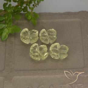 Gemme di Quarzo Giallo chiaro naturale da 4.39 ct, Taglio a fiore, Trasparente