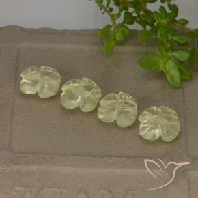 Gemme di Quarzo Giallo chiaro naturale da 4.39 ct, Taglio a fiore, Trasparente