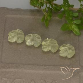 Gemme di Quarzo Giallo chiaro verdastro naturale da 3.11 ct, Taglio a fiore, Trasparente