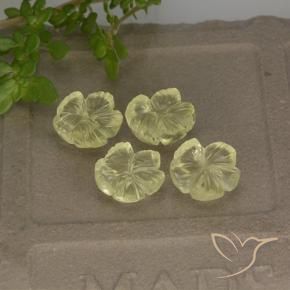 Gemme di Quarzo Giallo chiaro naturale da 5.20 ct, Taglio a fiore, Trasparente