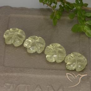 Gemme di Quarzo Giallo chiaro naturale da 5.20 ct, Taglio a fiore, Trasparente