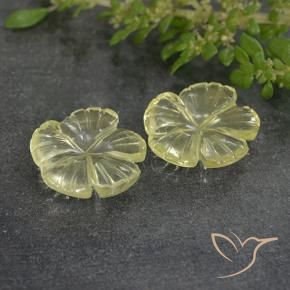 Gemme di Quarzo Giallo chiaro naturale da 4.80 ct, Taglio a fiore, Trasparente