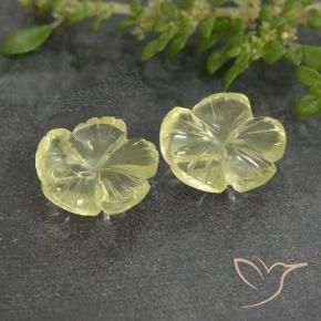 Gemme di Quarzo Giallo chiaro naturale da 4.19 ct, Taglio a fiore, Trasparente