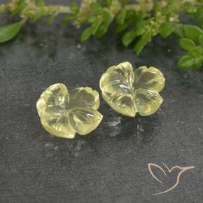 Gemme di Quarzo Giallo chiaro naturale da 3.26 ct, Taglio a fiore, Trasparente