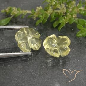 Gemme di Quarzo Giallo chiaro naturale da 3.26 ct, Taglio a fiore, Trasparente