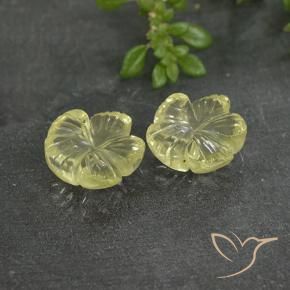 Gemme di Quarzo Giallo chiaro naturale da 5.20 ct, Taglio a fiore, Trasparente