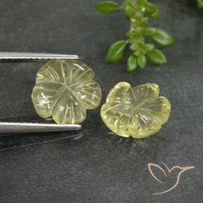 Gemme di Quarzo Giallo chiaro naturale da 5.20 ct, Taglio a fiore, Trasparente