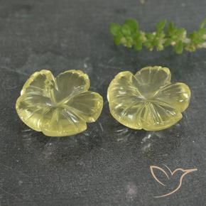 Gemme di Quarzo Giallo chiaro naturale da 7.33 ct, Taglio a fiore, Trasparente