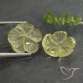 Gemme di Quarzo Giallo chiaro naturale da 7.33 ct, Taglio a fiore, Trasparente