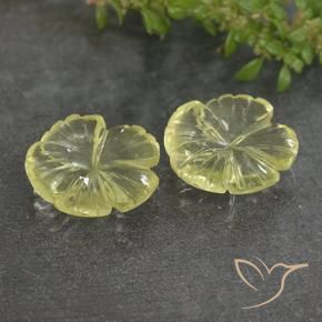 Gemme di Quarzo Giallo chiaro naturale da 6.37 ct, Taglio a fiore, Trasparente