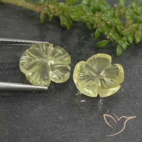 Gemme di Quarzo Giallo chiaro naturale da 6.26 ct, Taglio a fiore, Trasparente