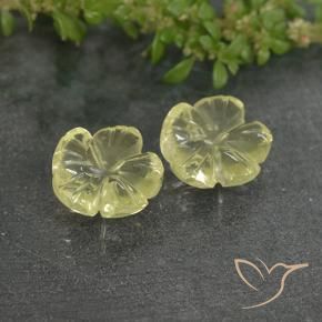Gemme di Quarzo Giallo chiaro naturale da 3.62 ct, Taglio a fiore, Trasparente