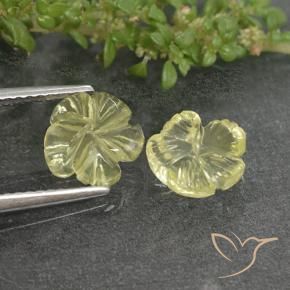 Gemme di Quarzo Giallo chiaro naturale da 2.62 ct, Taglio a fiore, Trasparente