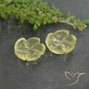 Gemme di Quarzo Giallo chiaro naturale da 6.36 ct, Taglio a fiore, Trasparente