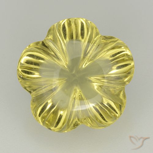 8.01ct Naturale Giallo medio Quarzo, Taglio a fiore, Trasparente