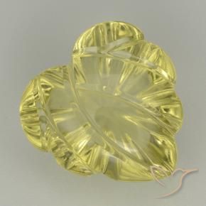 Quarzo Giallo pallido naturale da 6.85 ct, Taglio a fiore, Trasparente