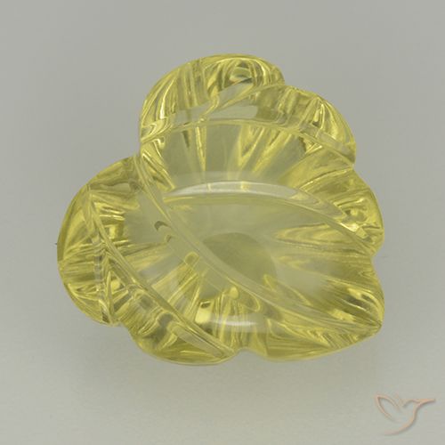 7.02ct Naturale Giallo chiaro Quarzo, Taglio a fiore, Trasparente