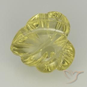 Quarzo Giallo chiaro naturale da 7.02 ct, Taglio a fiore, Trasparente