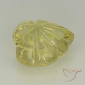 Quarzo Giallo chiaro naturale da 7.02 ct, Taglio a fiore, Trasparente