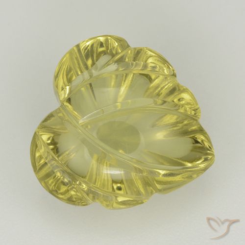 6.81ct Naturale Giallo medio Quarzo, Taglio a fiore, Trasparente