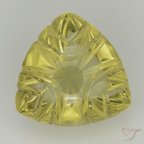 6.21ct Naturale Giallo medio Quarzo, Taglio trillion, Trasparente, Photo A