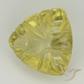 Quarzo Giallo medio naturale da 6.21 ct, Taglio trillion, Trasparente