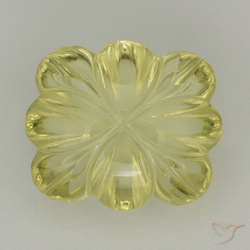 8.50ct Naturale Giallo medio Quarzo, Taglio a fiore, Trasparente