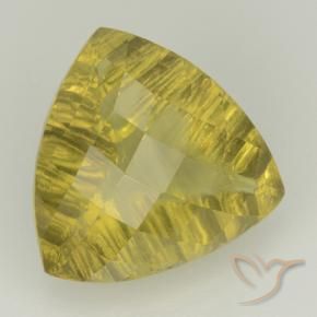 Quarzo Giallo Ananas naturale da 6.11 ct, Taglio trillion, Trasparente