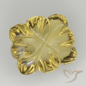 Quarzo Giallo chiaro naturale da 8.05 ct, Taglio a fiore, Trasparente