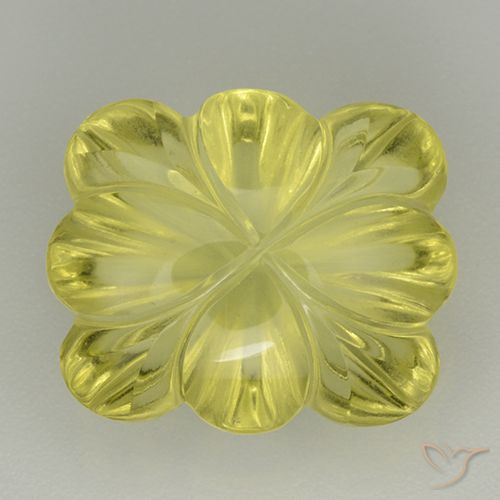 8.98ct Naturale Bombo Giallo Quarzo, Taglio a fiore, Trasparente