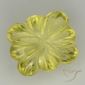 Quarzo Bombo Giallo naturale da 8.98 ct, Taglio a fiore, Trasparente