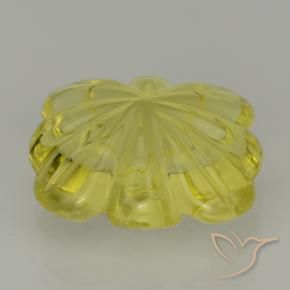 Quarzo Bombo Giallo naturale da 8.98 ct, Taglio a fiore, Trasparente