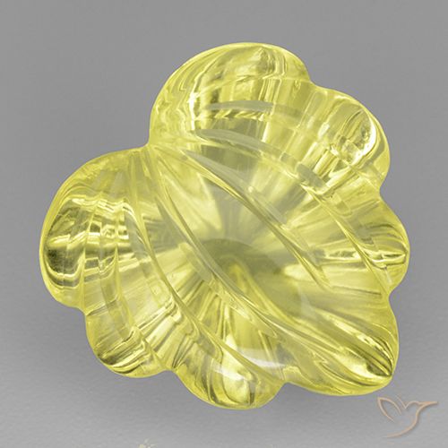 7.65ct Naturale Giallo calabrone chiaro Quarzo, Taglio a fiore, Trasparente