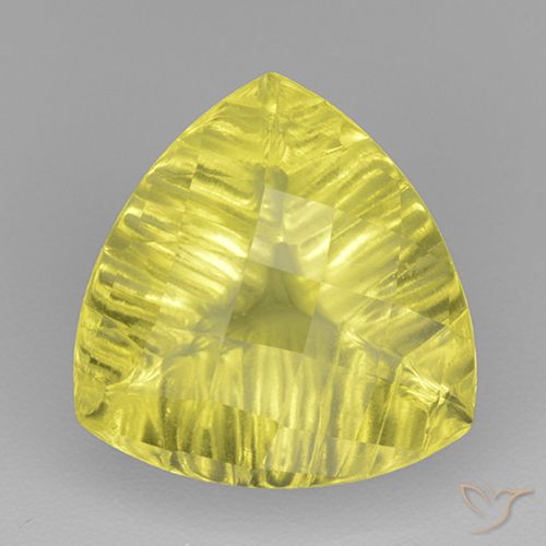 6.35ct Naturale Giallo vivido Quarzo, Taglio trillion, Trasparente