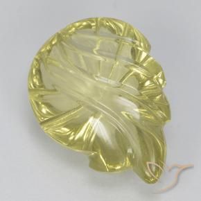 Quarzo Giallo chiaro naturale da 9.19 ct, Taglio a fiore, Trasparente
