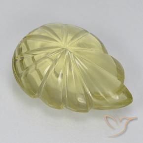 Quarzo Giallo chiaro naturale da 9.19 ct, Taglio a fiore, Trasparente