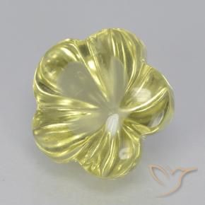 Quarzo Giallo chiaro naturale da 6.56 ct, Taglio a fiore, Trasparente
