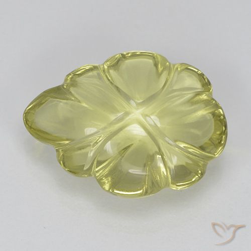 4.40ct Naturale Giallo mais chiaro Quarzo, Taglio a fiore, Trasparente