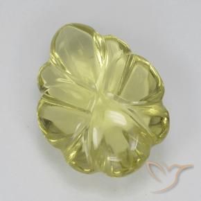 Quarzo Giallo mais chiaro naturale da 4.40 ct, Taglio a fiore, Trasparente